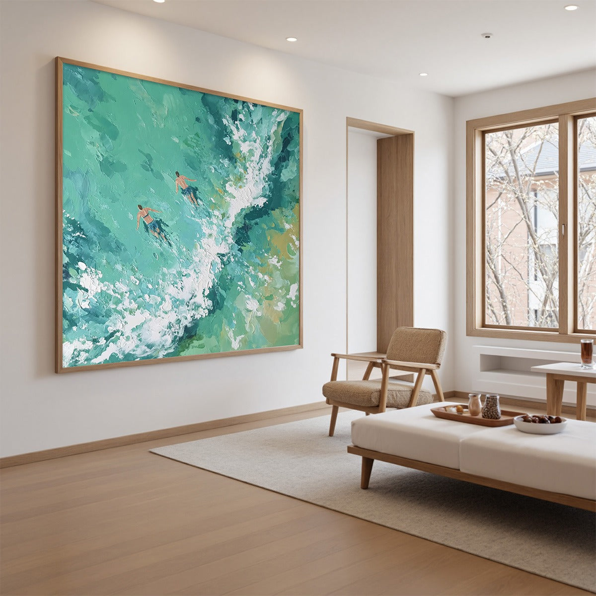 OCEAN'S EMBRACE Textured Impressionist Seascape Oil Painting - Image 4