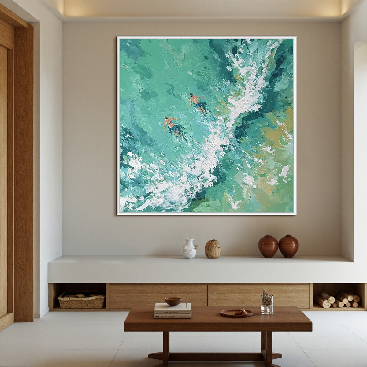 OCEAN'S EMBRACE Textured Impressionist Seascape Oil Painting - Image 5