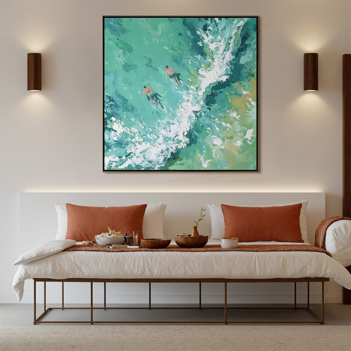 OCEAN'S EMBRACE Textured Impressionist Seascape Oil Painting - Image 8