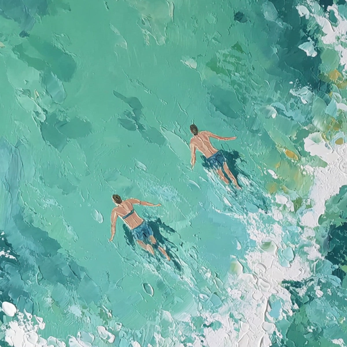 OCEAN'S EMBRACE Textured Impressionist Seascape Oil Painting - Image 6