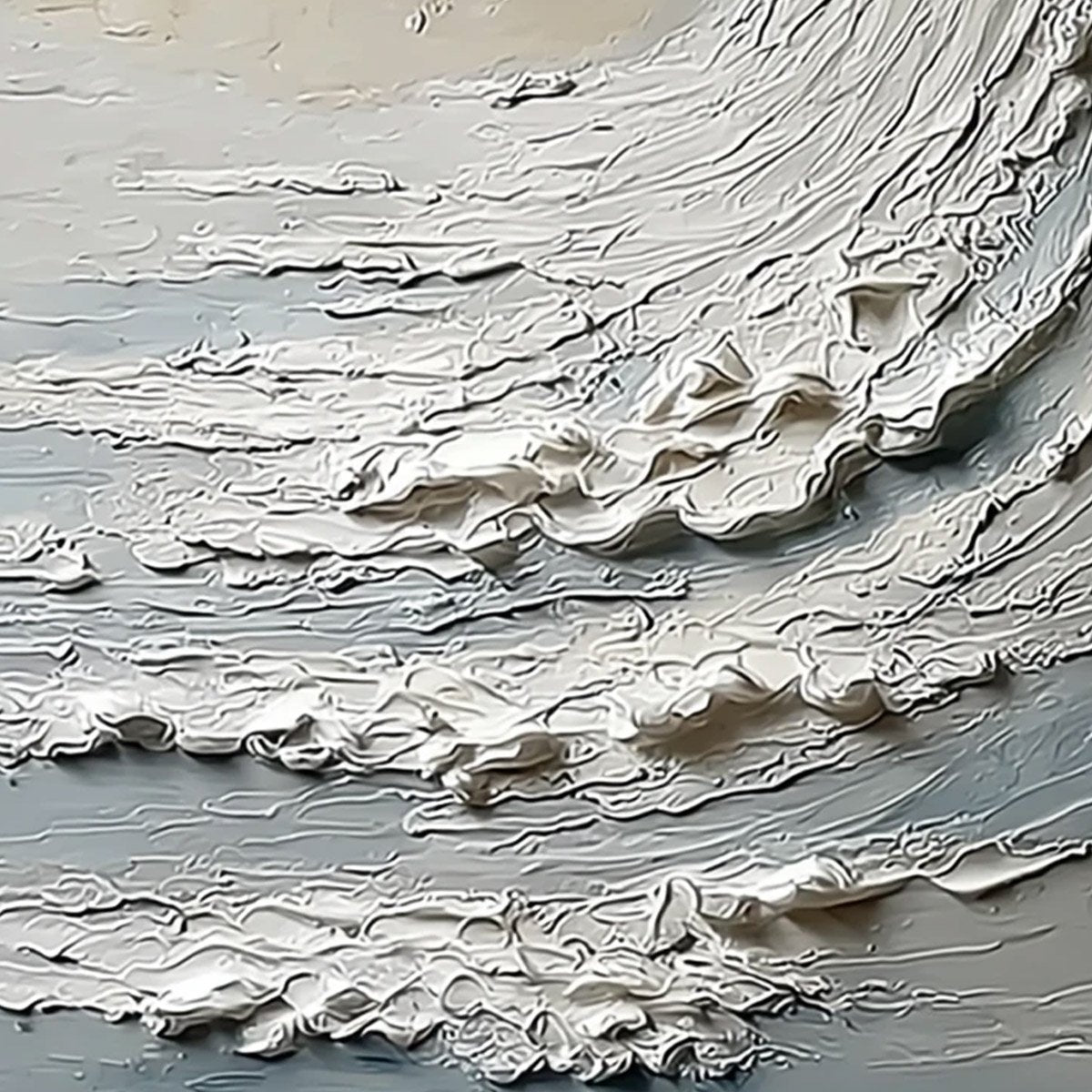 OCEAN'S EMBRACE: Vertical Textured Wabi Sabi Seascape Oil Painting - Image 5