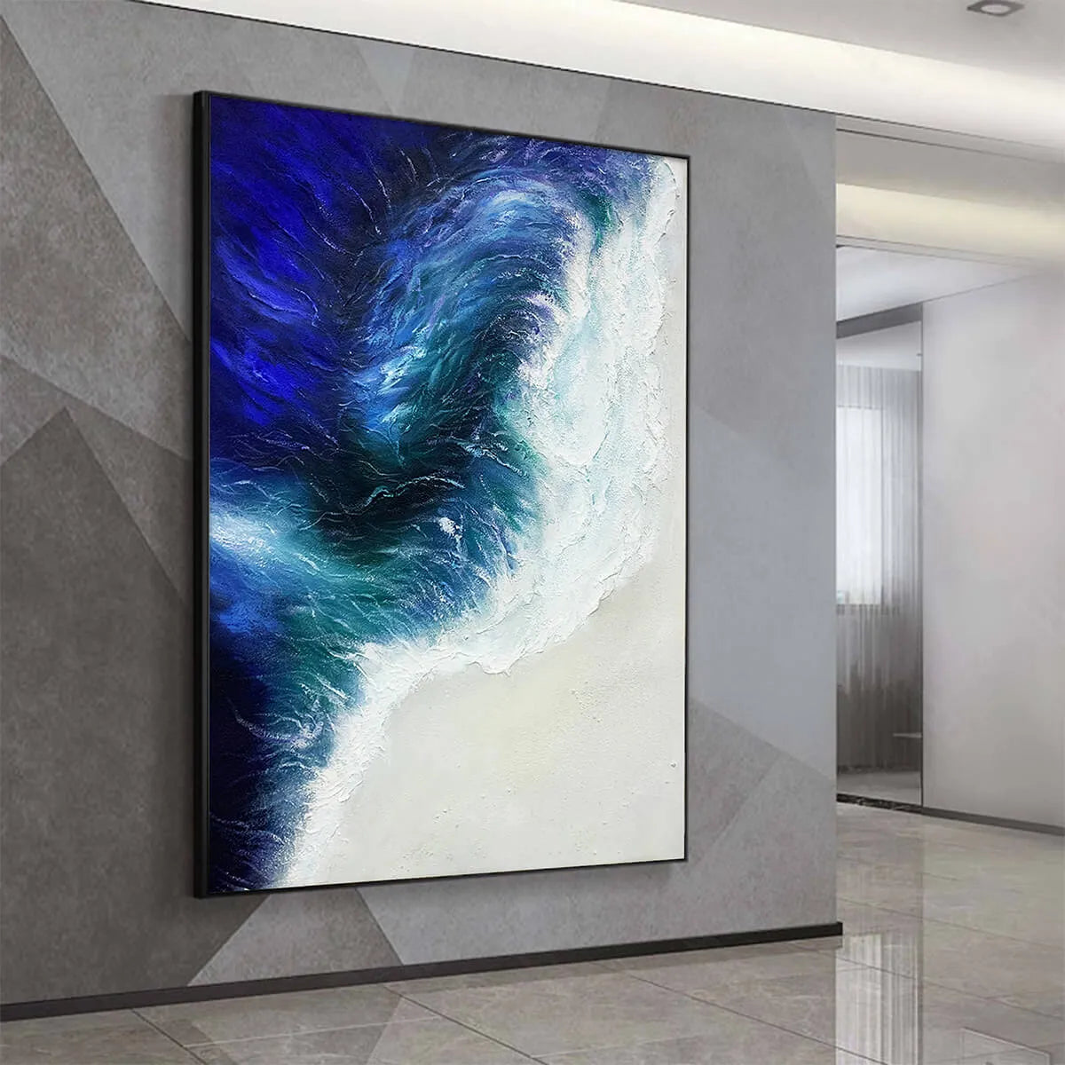 OCEAN'S EMBRACE: Ocean Waves Seascape Oil Painting - Image 2