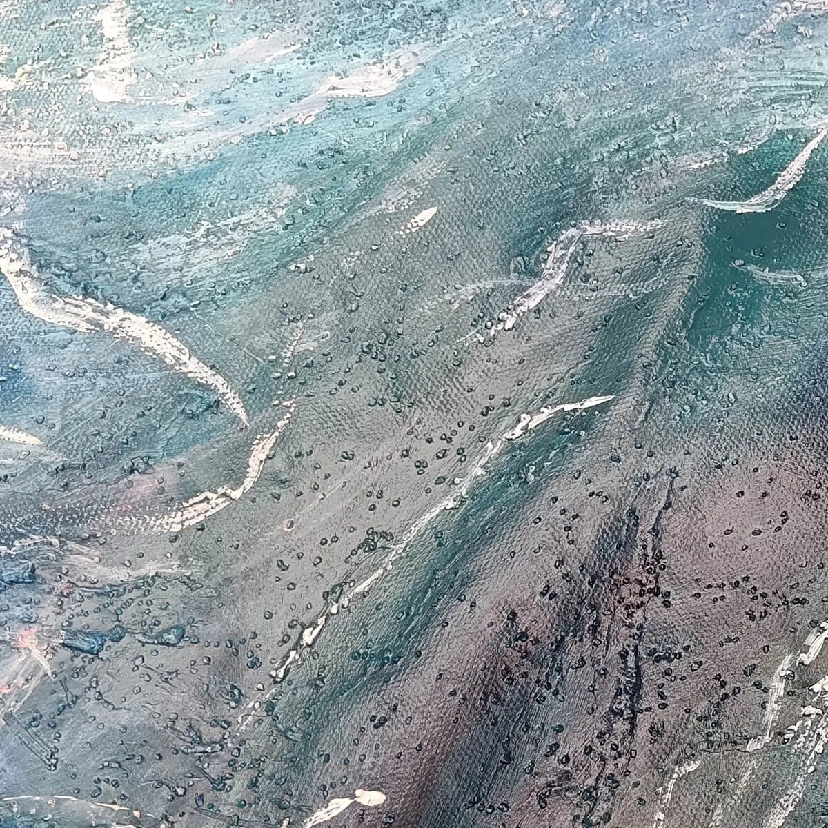 OCEAN'S EMBRACE: Ocean Waves Seascape Oil Painting - Image 4