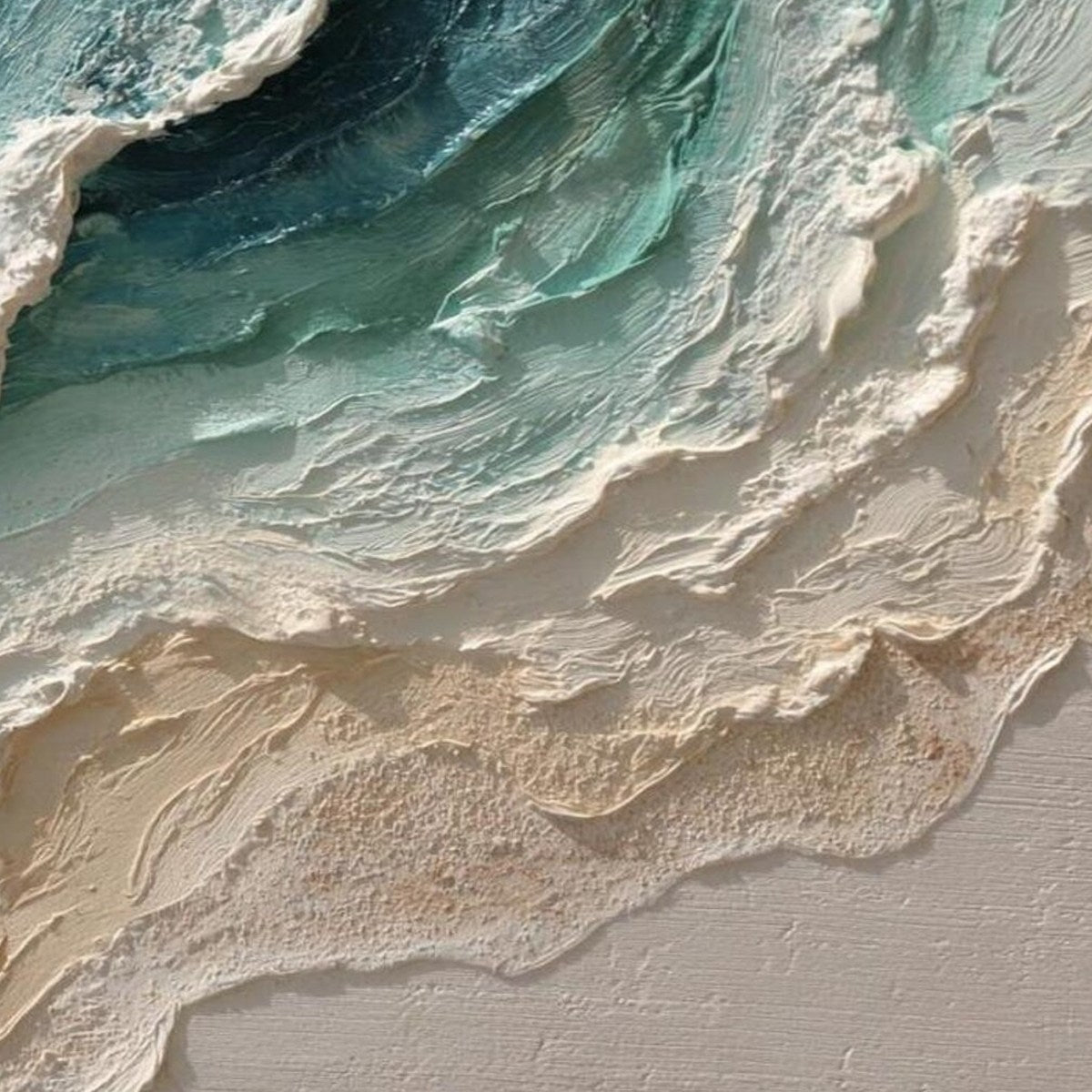 OCEAN'S BREATH: Textured Wabi Sabi Coastal Seascape Painting - Image 3