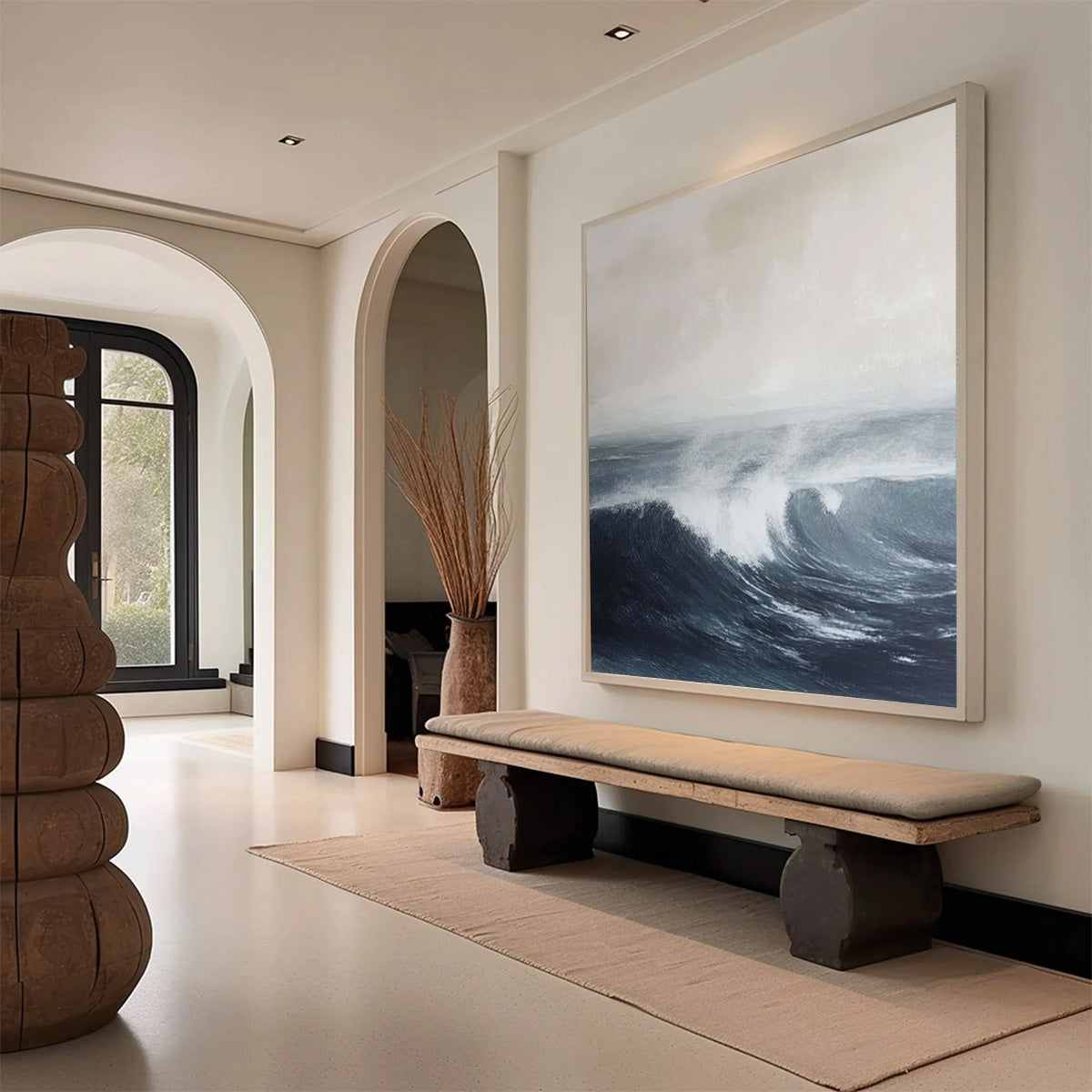 OCEAN'S EMBRACE: Atmospheric Coastal Seascape Oil Painting - Image 5