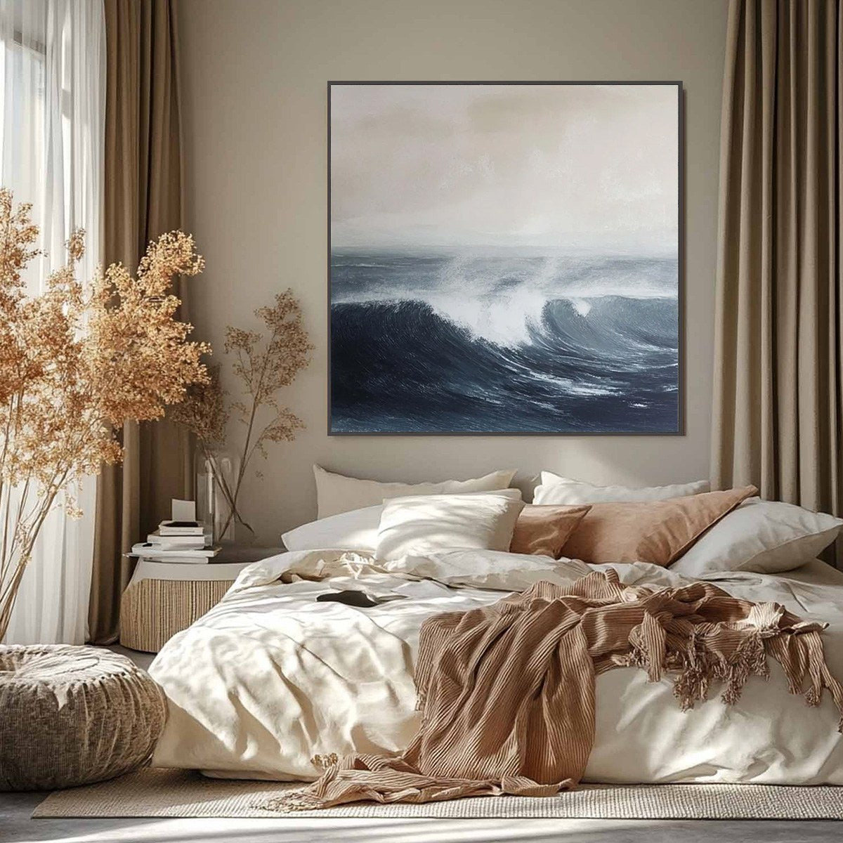 OCEAN'S EMBRACE: Atmospheric Coastal Seascape Oil Painting - Image 8