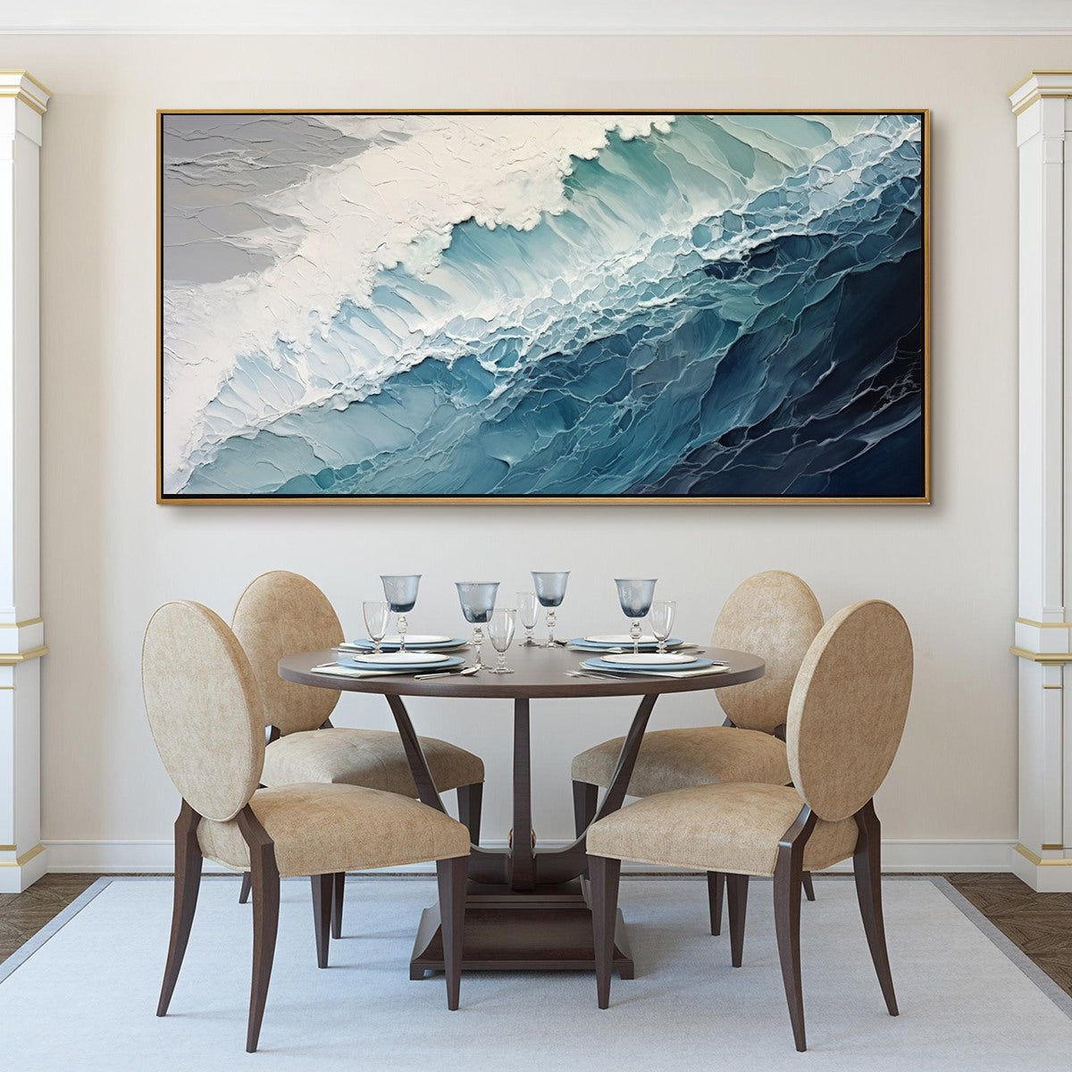 OCEAN'S EMBRACE: Textured Abstract Seascape Oil Painting - Image 2