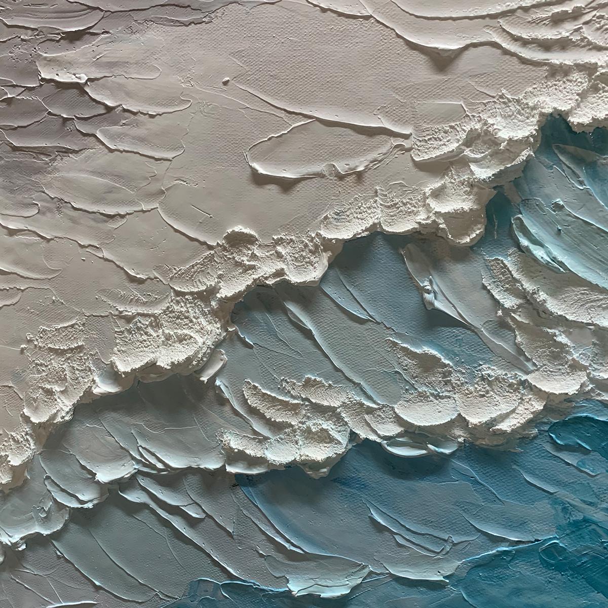 OCEAN'S EMBRACE: Textured Abstract Seascape Oil Painting - Image 3