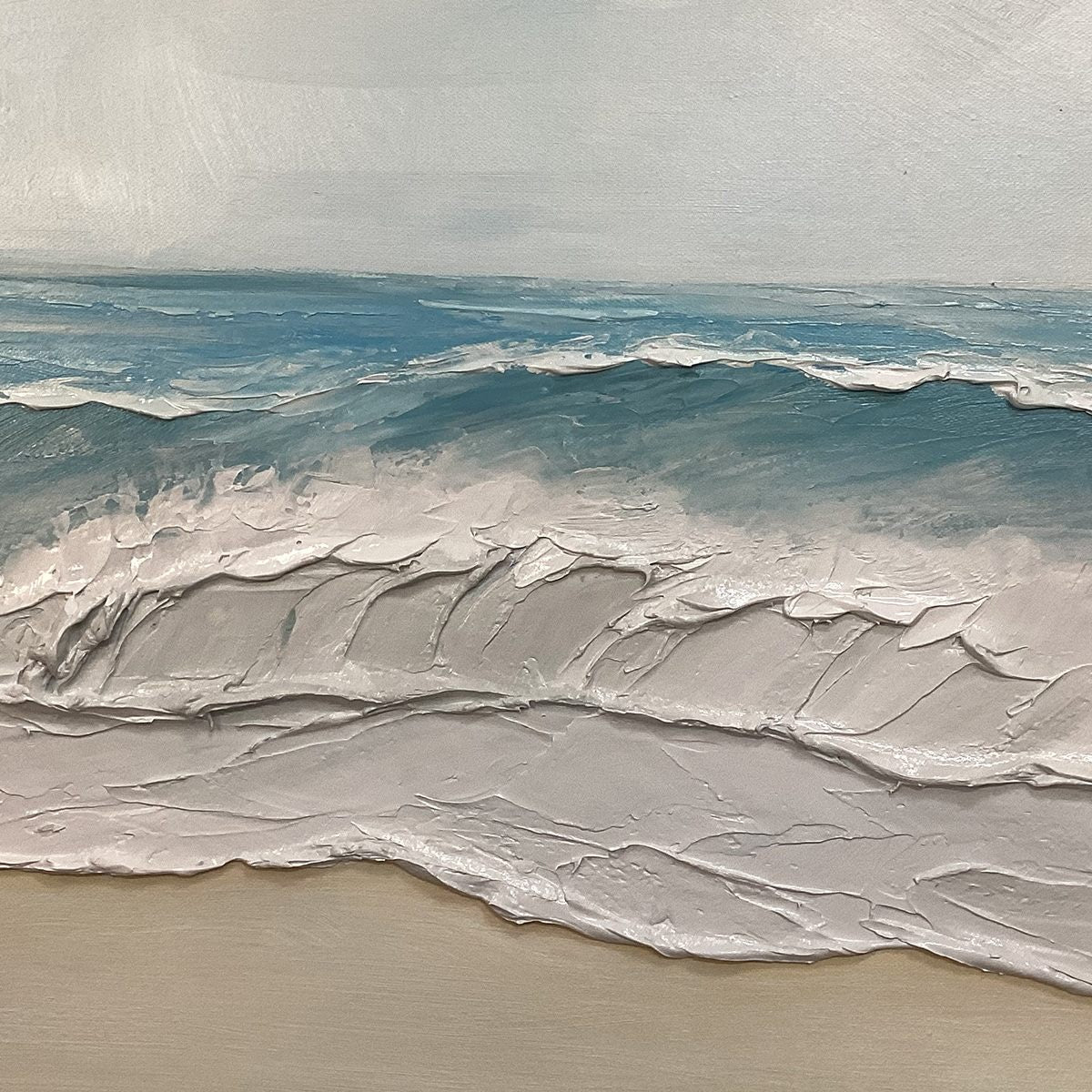 OCEAN WAVES PANORAMIC: Panoramic Ocean Painting, Beach Wall Art - Image 5