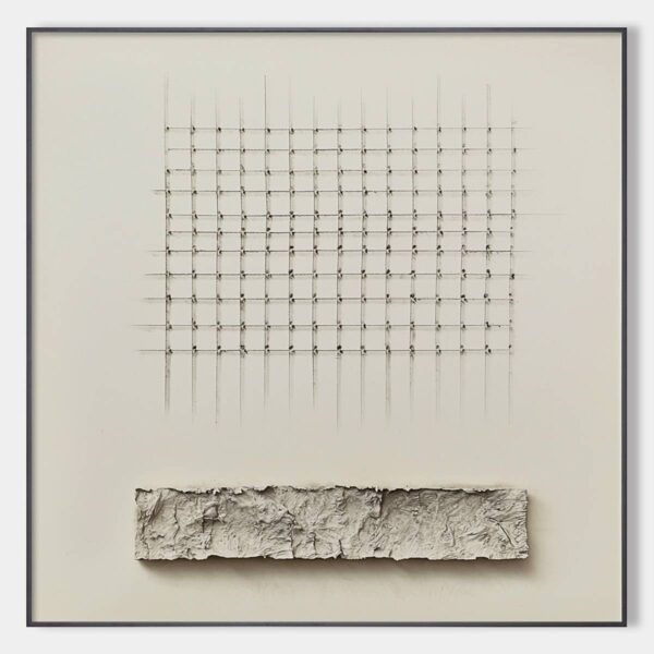 ORDER & TEXTURE: Minimalist Beige Abstract Acrylic Painting