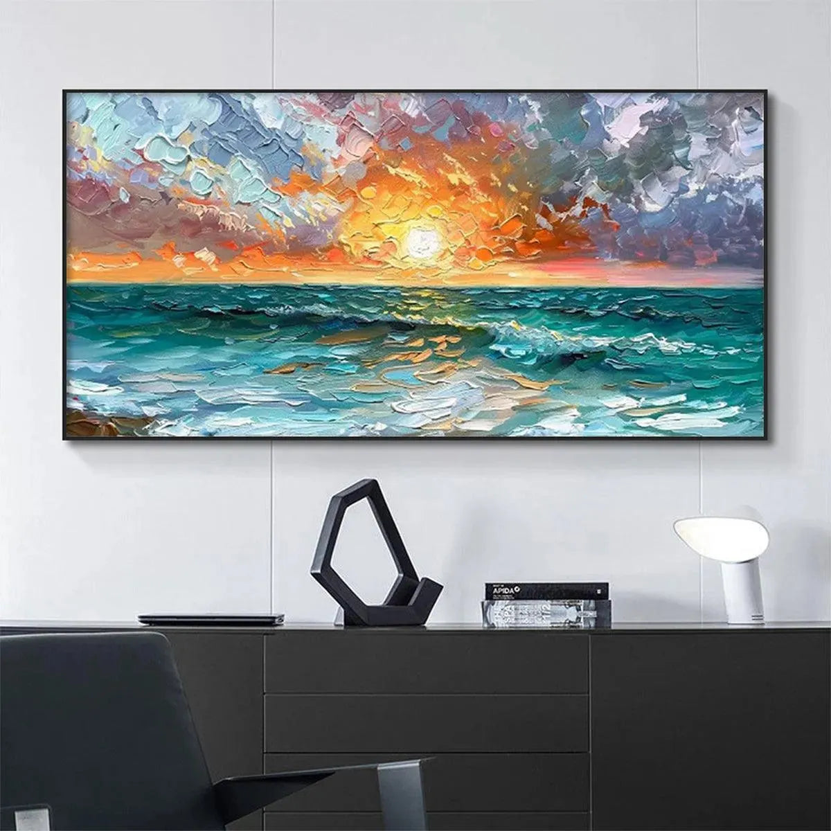 OCEAN SUNSET: Impasto Seascape Painting - Image 2