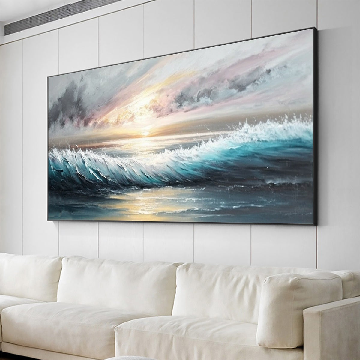 DUSK TIDE: Ocean Waves Seascape Oil Painting - Image 4