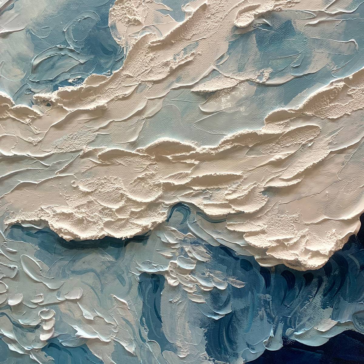 OCEAN'S EMBRACE: Textured Abstract Seascape Oil Painting - Image 3