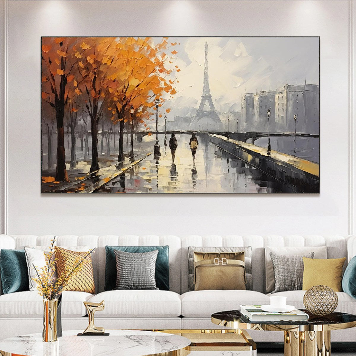 PARISIAN RAIN: Textured Cityscape Oil Painting - Image 2