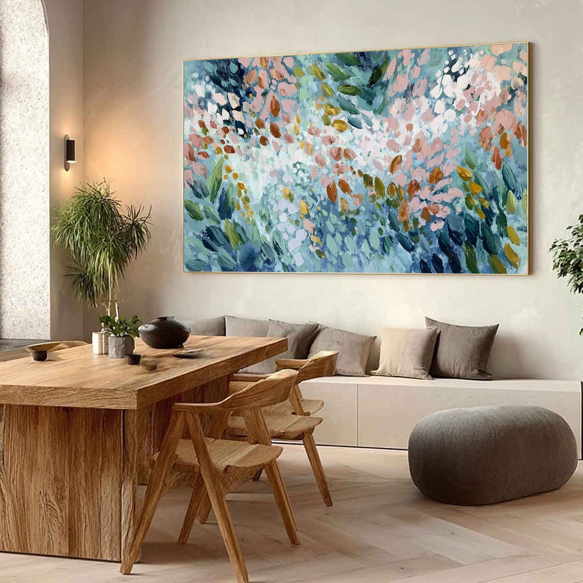 PETAL CASCADE: Colorful Abstract Floral Impasto Wall Art - Image 7