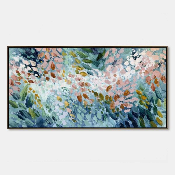 PETAL CASCADE: Colorful Abstract Floral Impasto Wall Art