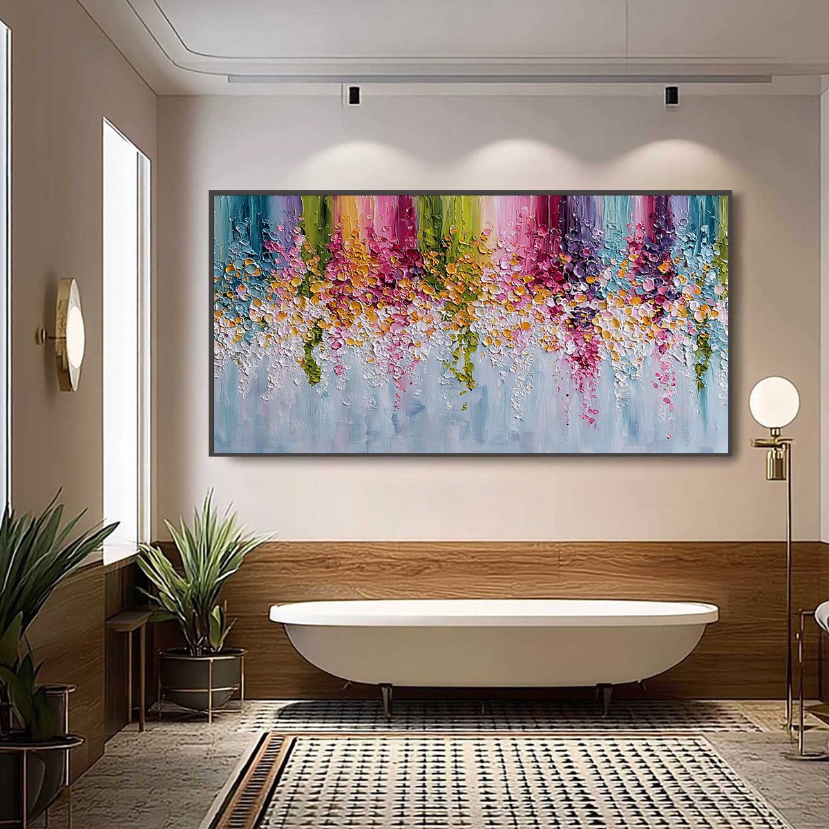 PETAL RAIN: Heavy Texture Impasto Floral Abstract Painting - Image 6