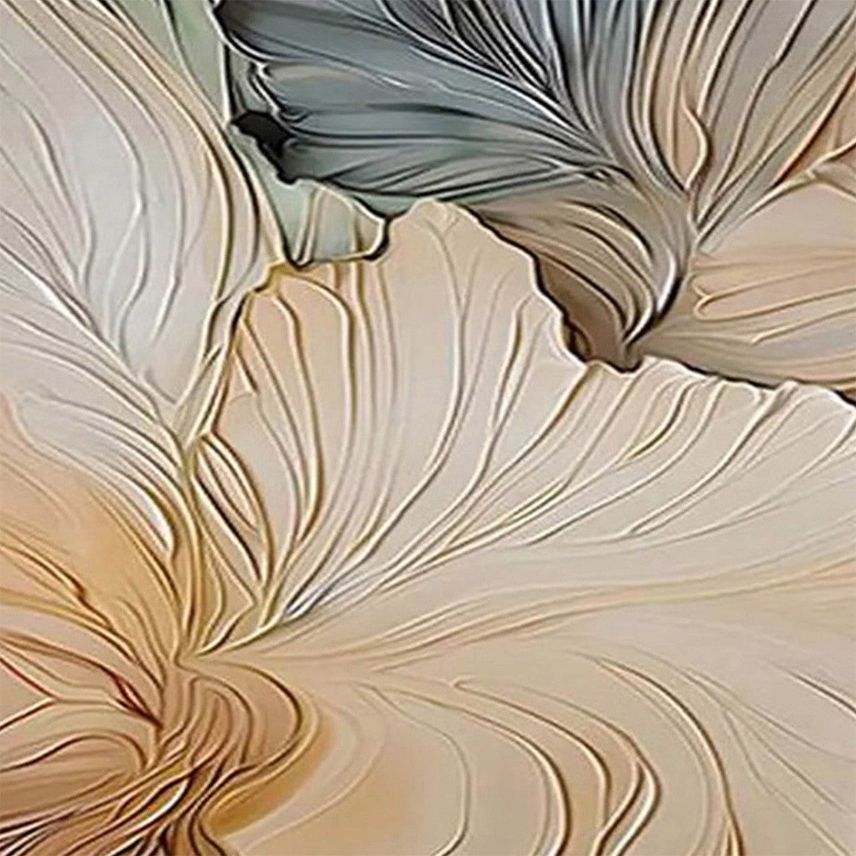 PETAL WHISPERS: Textured Wabi Sabi Abstract Leaf Painting - Image 5