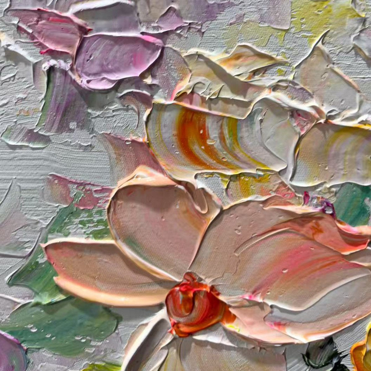 PETAL RAIN: Textured Impasto Floral Painting - Image 6