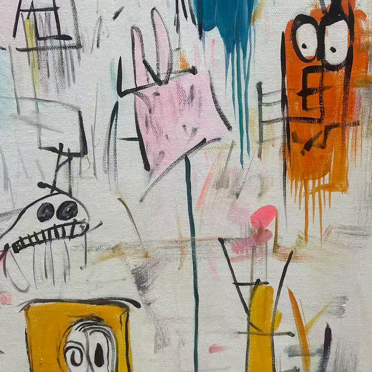 PLAYFUL GRAFFITI: Abstract Figurative Oil Painting - Image 3