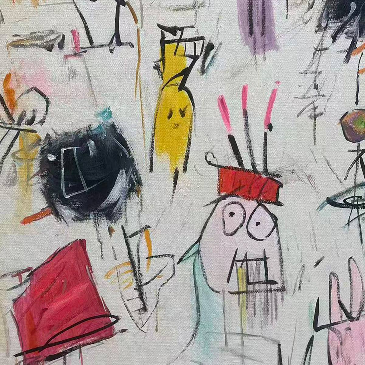 PLAYFUL GRAFFITI: Abstract Figurative Oil Painting - Image 6