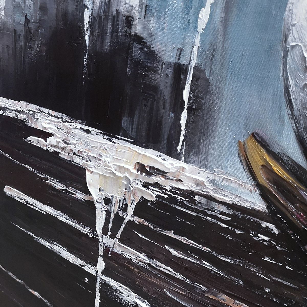 POISED: Textured Minimalist Golf Still Life Oil Painting - Image 3