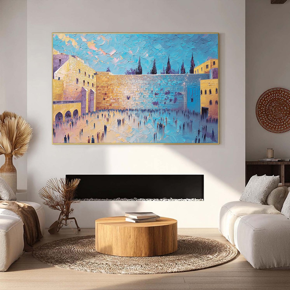 PRAYER'S ECHO: Heavily Textured Impasto Painting of Jerusalem's Western Wall - Image 6