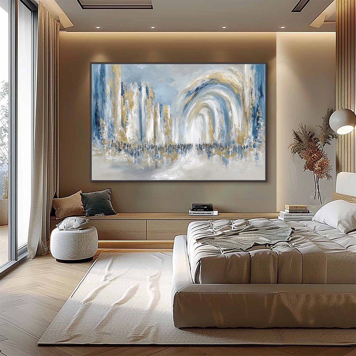 PROCESSION: Textured Abstract Painting of a Golden Journey - Image 6