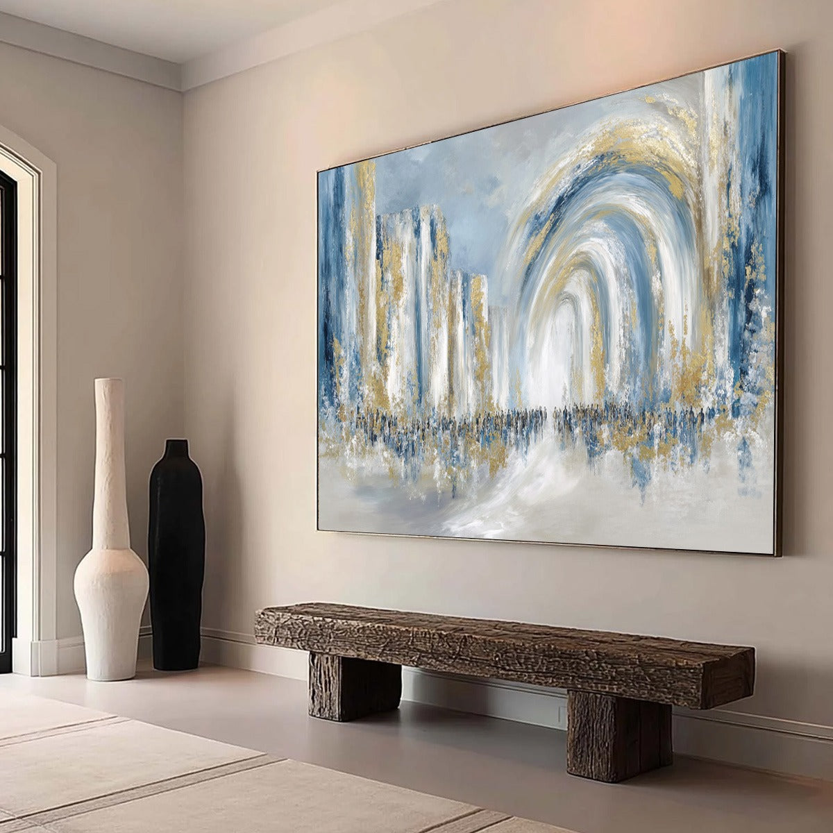 PROCESSION: Textured Abstract Painting of a Golden Journey - Image 7