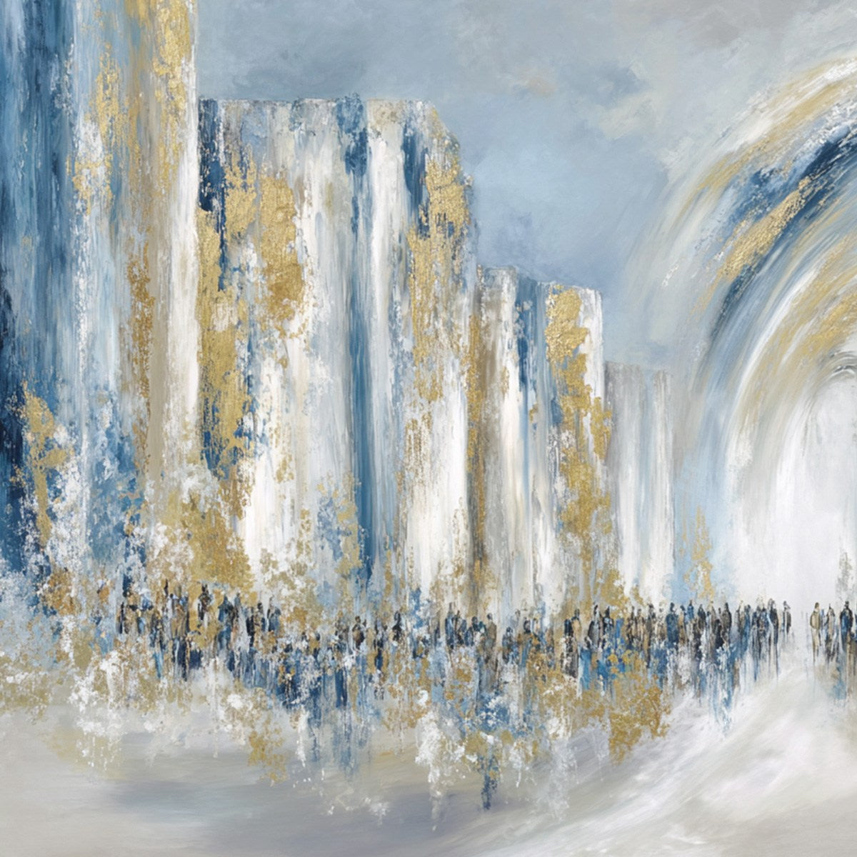 PROCESSION: Textured Abstract Painting of a Golden Journey - Image 5