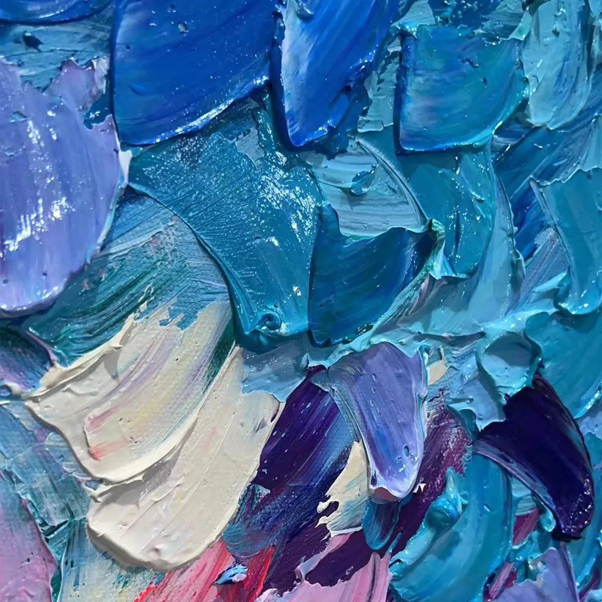 PASTEL DREAMSCAPE: Abstract Textured Impasto Oil Painting on Canvas - Image 3