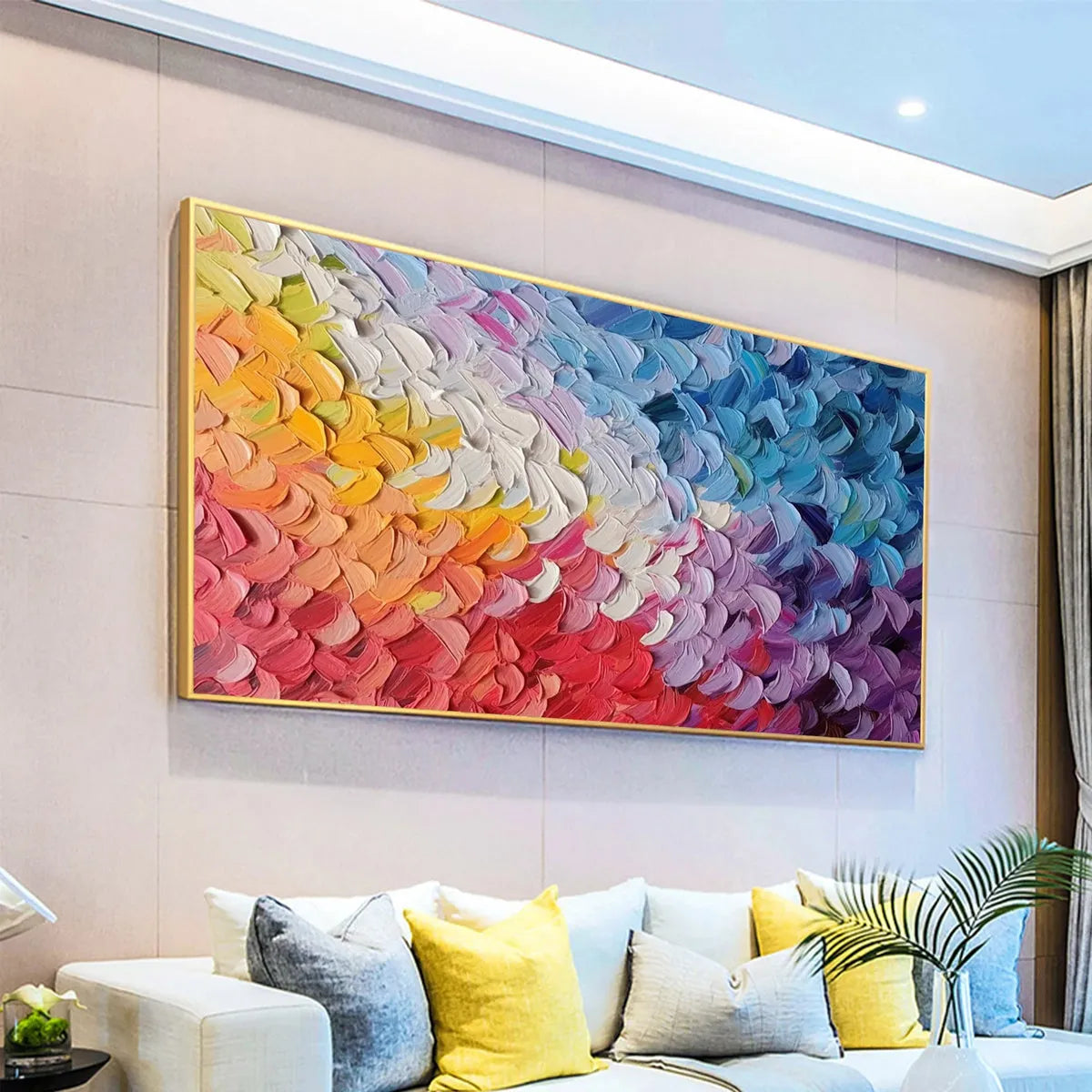 PASTEL DREAMSCAPE: Abstract Textured Impasto Oil Painting on Canvas - Image 4
