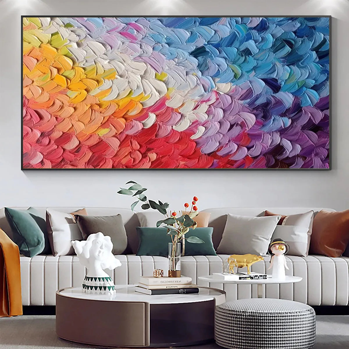 PASTEL DREAMSCAPE: Abstract Textured Impasto Oil Painting on Canvas - Image 2