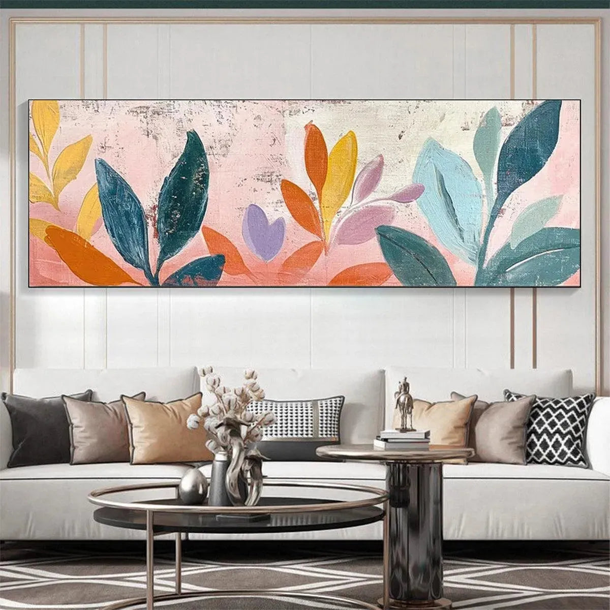 PASTEL BOTANICAL PANORAMIC: Floral Painting, Panoramic Wall Art, Pastel Decor - Image 7