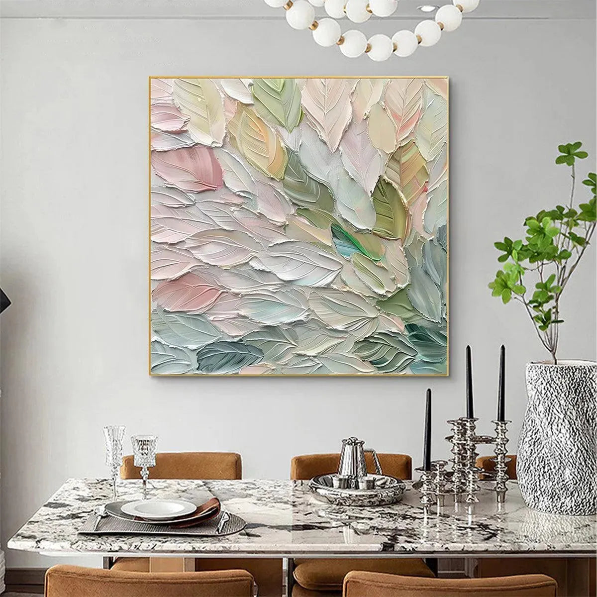 PASTEL DREAM: Square Textured Impasto Floral Painting - Image 10