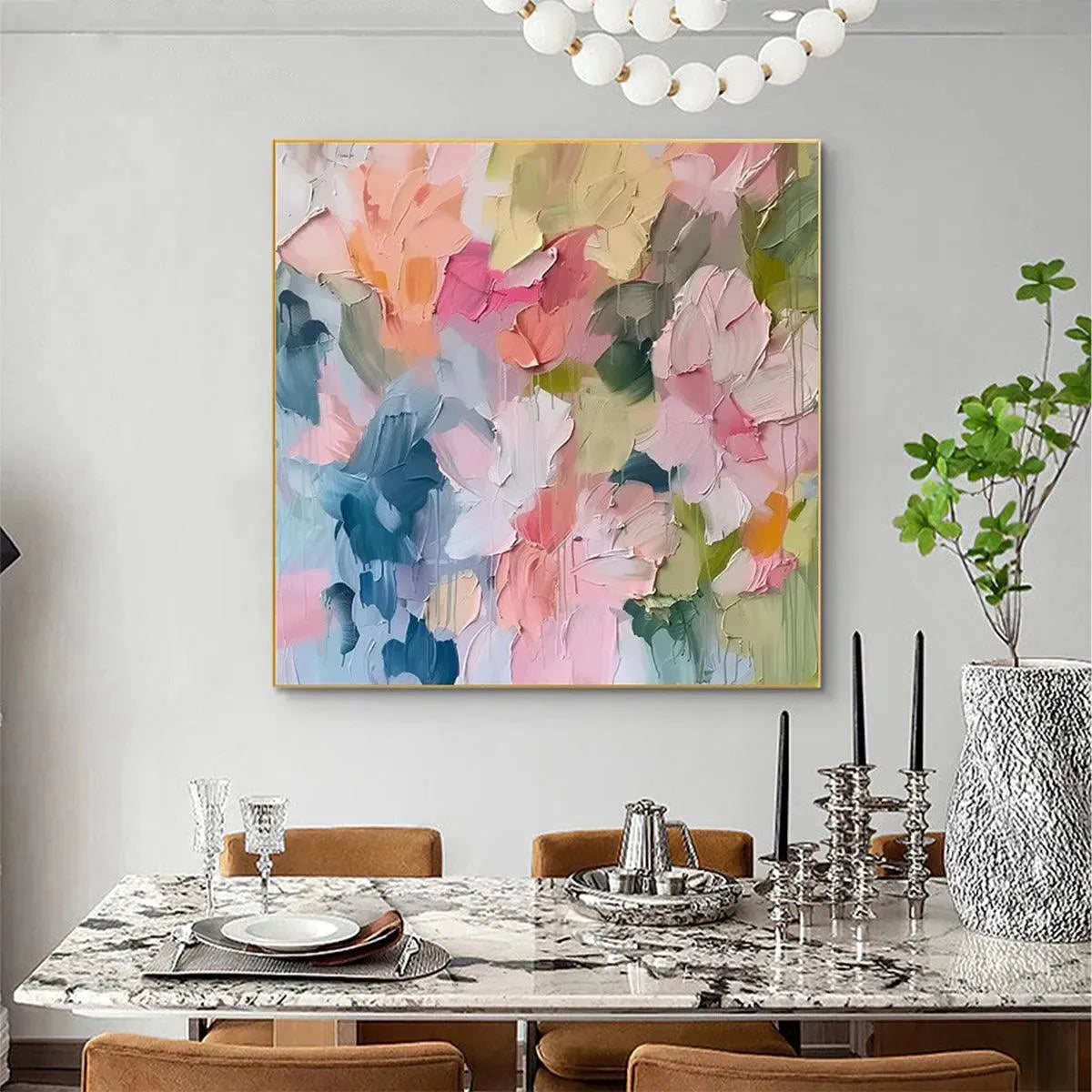 PASTEL DREAM: Textured Abstract Floral Painting in Soft Pastel Colors - Image 6