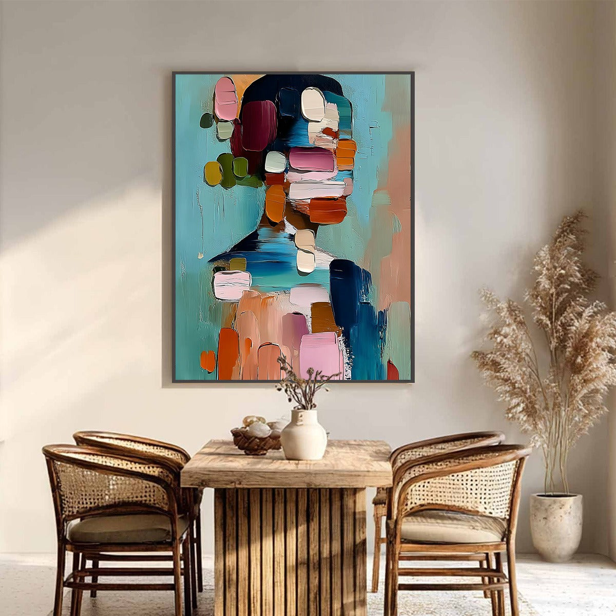 Personal  Textured Abstract Portrait Impasto Oil Painting - Image 6