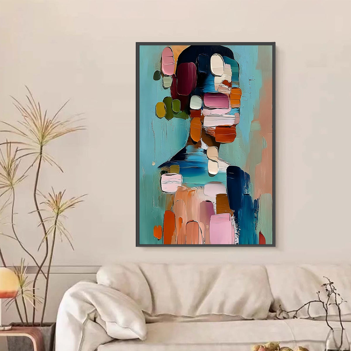 Personal  Textured Abstract Portrait Impasto Oil Painting - Image 2