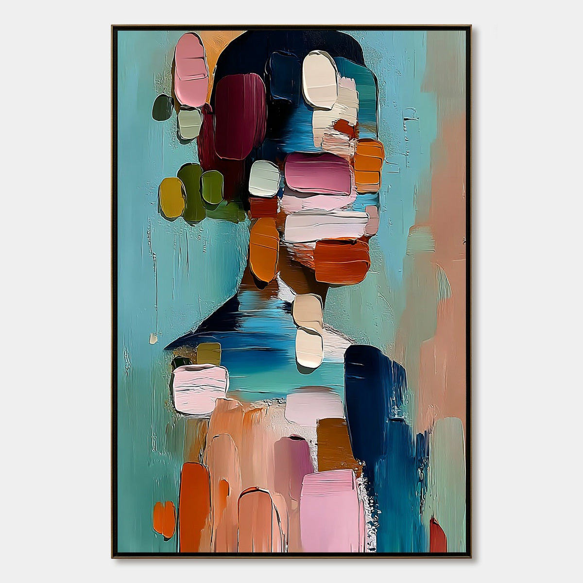 Personal  Textured Abstract Portrait Impasto Oil Painting