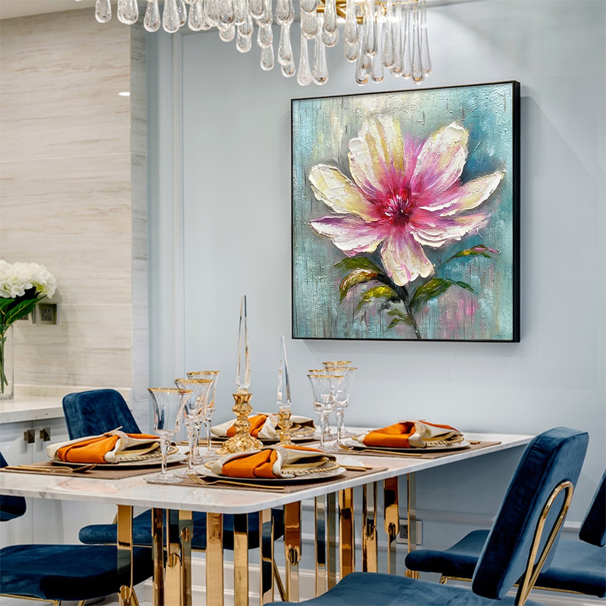 OCEAN'S ABUNDANCE: Colorful Fish School Oil Painting on Canvas - Image 4