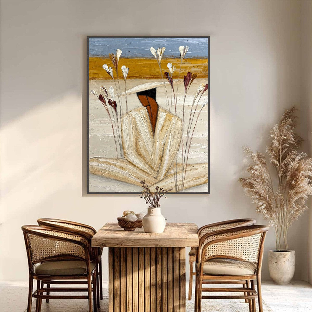 QUIET REPOSE: Textured Figurative Painting of a Person in Contemplation - Image 6
