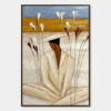 QUIET REPOSE: Textured Figurative Painting of a Person in Contemplation