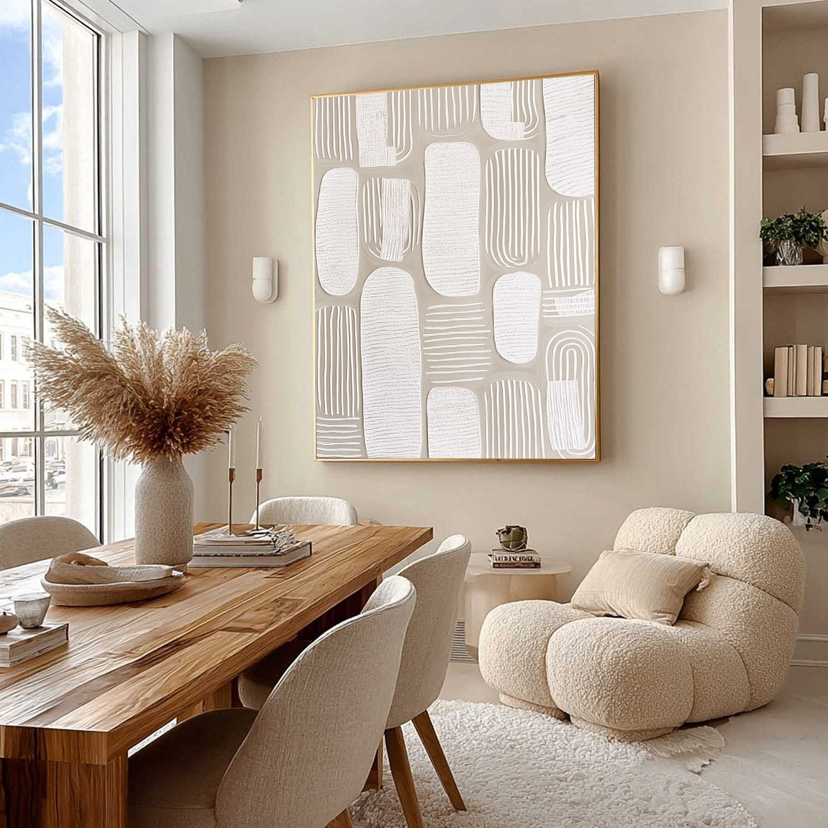 QUIET RHYTHMS: Textured Wabi Sabi Abstract Painting in Neutral Tones - Image 7