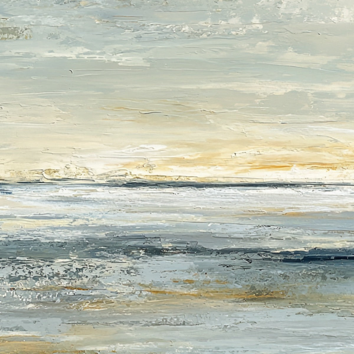 QUIET HORIZON: Textured Minimalist Wabi Sabi Seascape - Image 3
