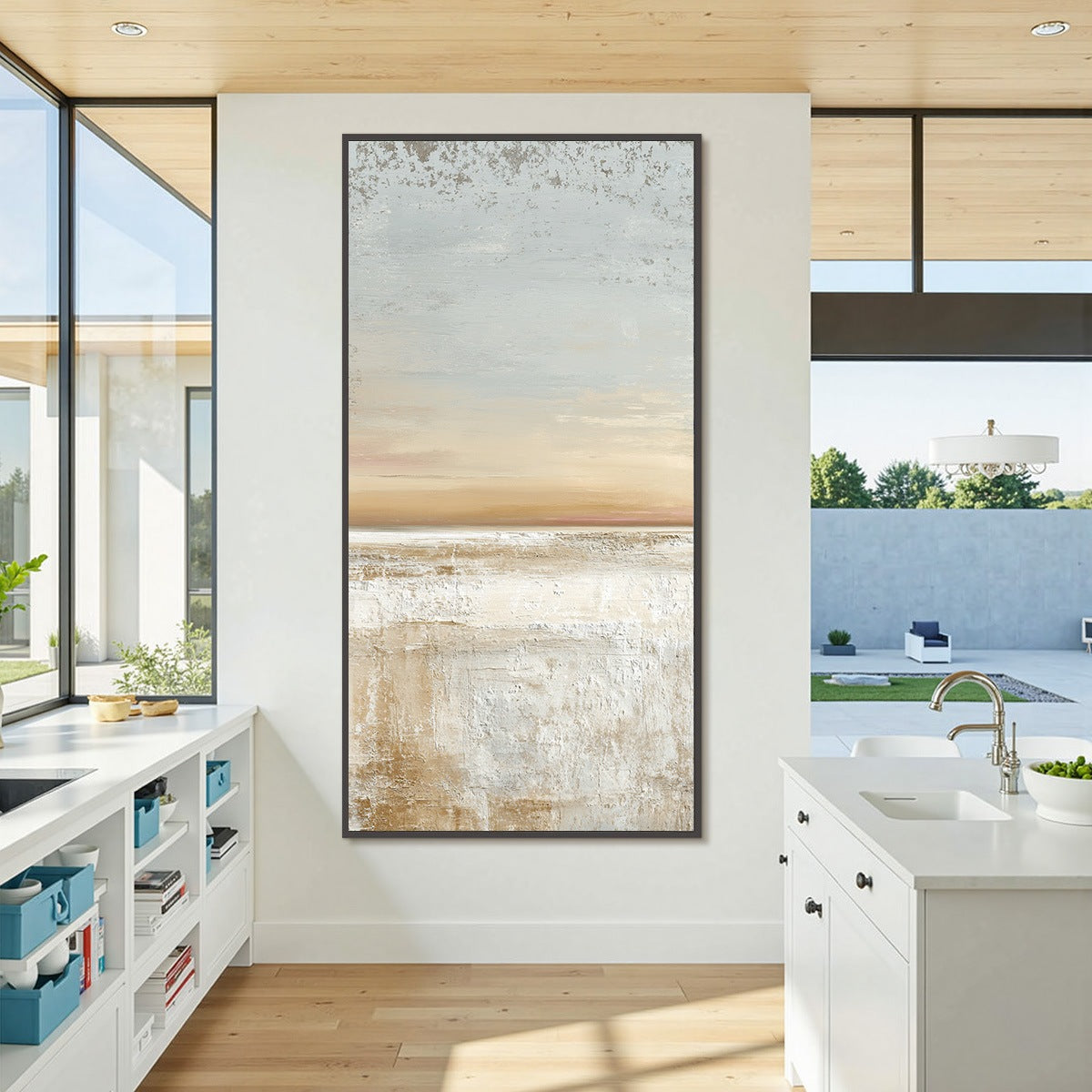 QUIET SHORE: Textured Wabi Sabi Minimalist Beach Painting - Image 4