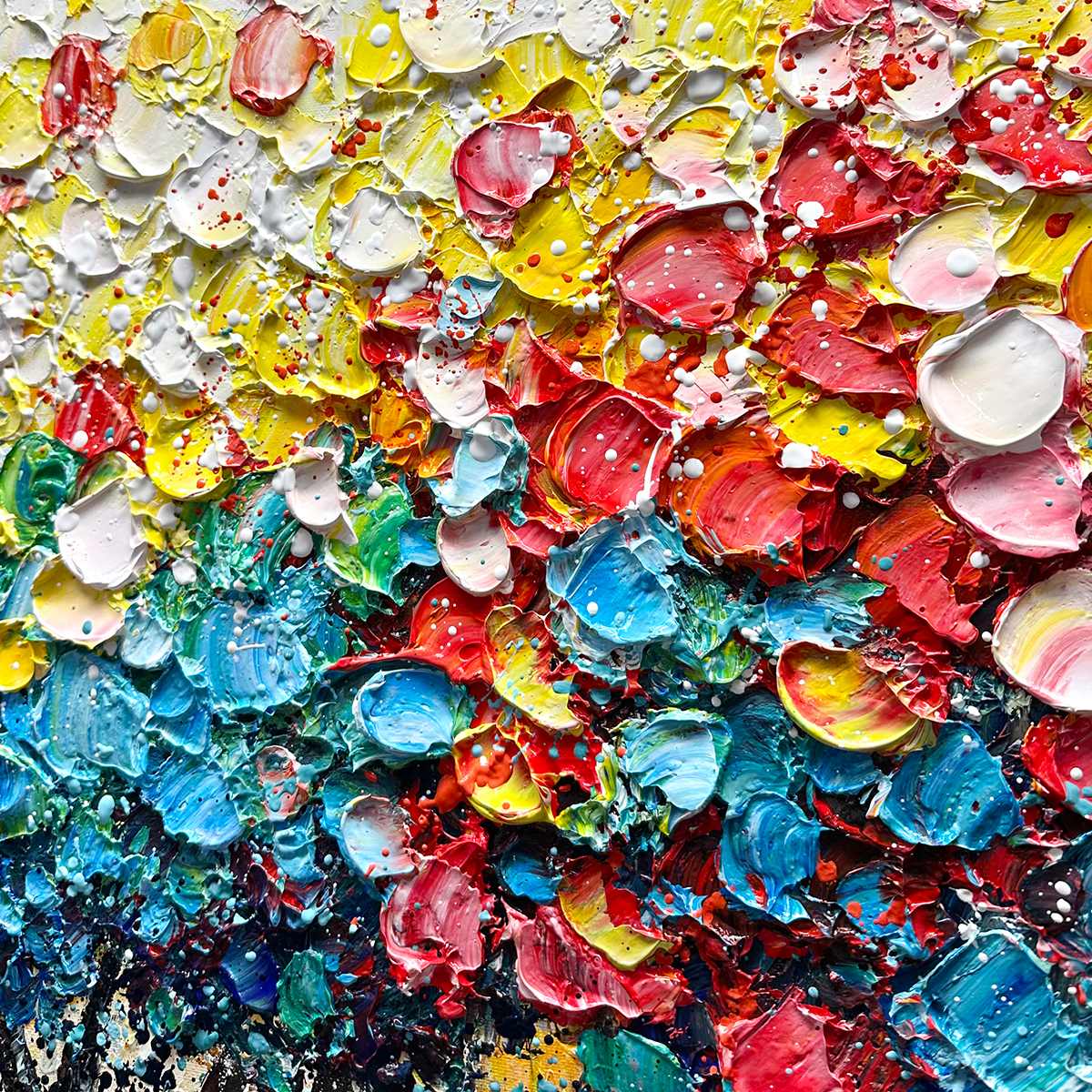 Ready to Ship | RAINBOW BURST: Textured Impasto Tree of Life Oil Painting - Image 2