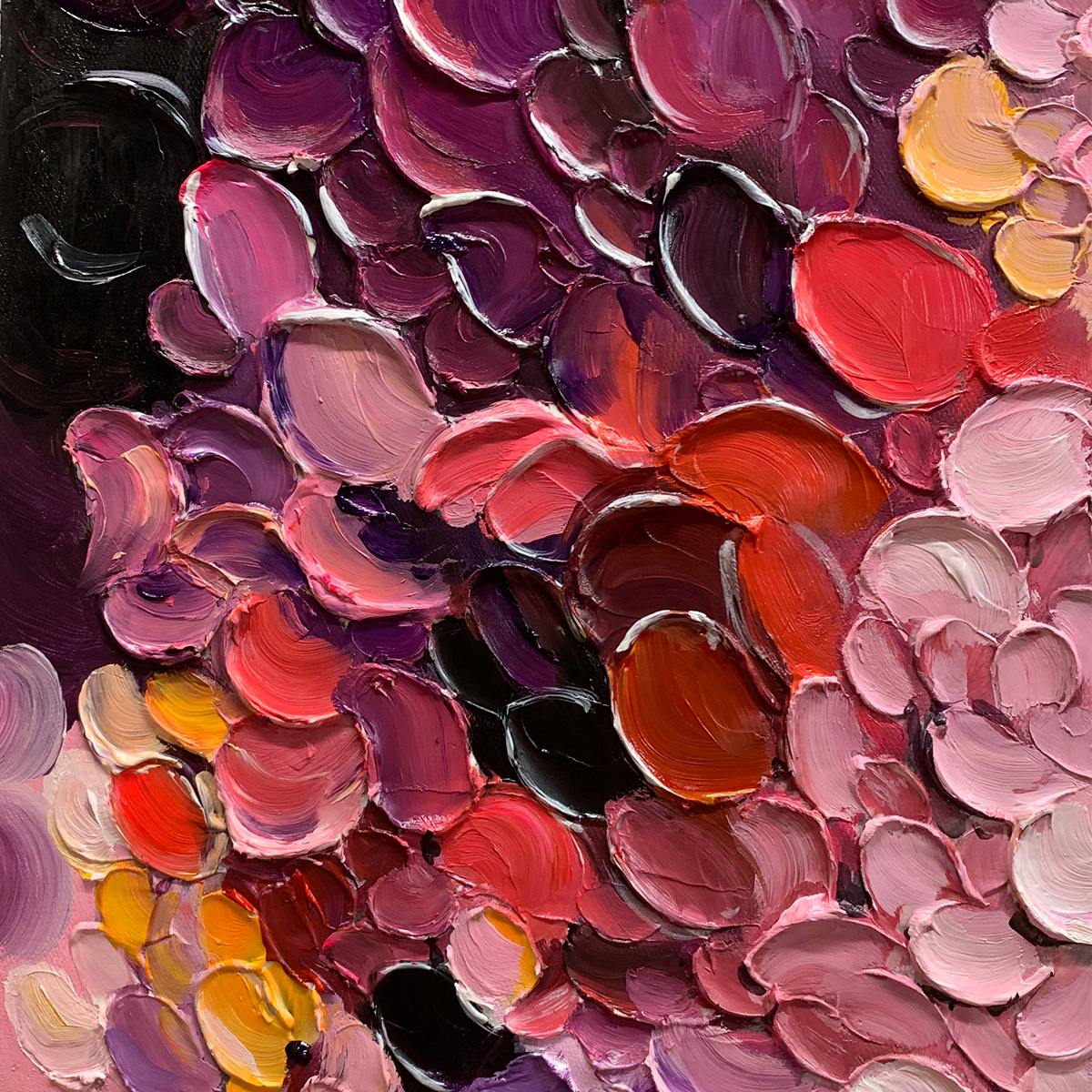 RAINBOW CASCADE: Textured Impasto Floral Oil Painting - Image 6