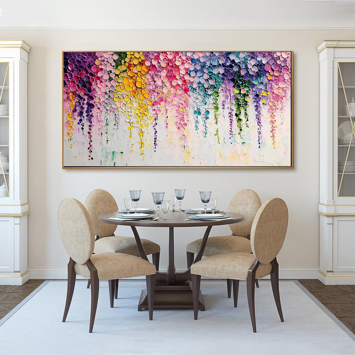 RAINBOW CASCADE: Textured Impasto Floral Oil Painting - Image 5