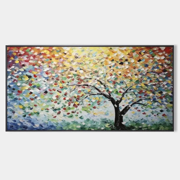 RAINBOW TREE: Textured Impasto Tree Painting in Vibrant Colors