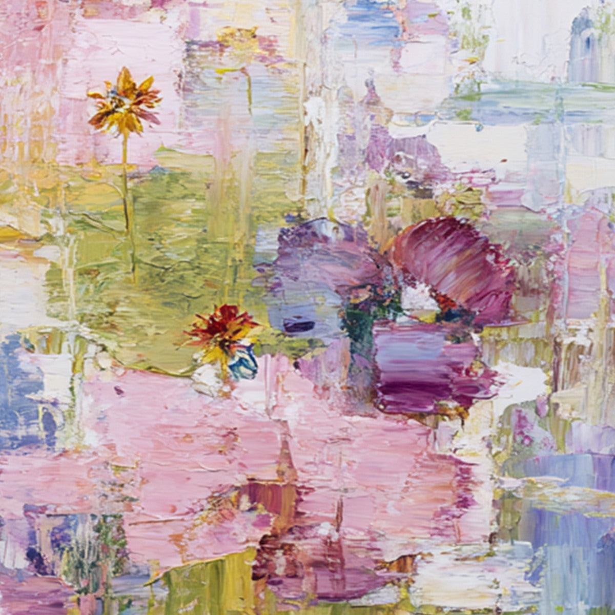 REFLECTIONS IN BLOOM: Colorful Abstract Floral Palette Knife Painting Set - Image 5